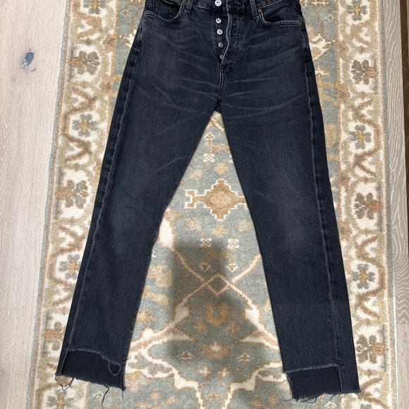 Citizens of Humanity Premium Vintage Liya Hi-Lo Hem Jeans in Black size 25 - Picture 2 of 10
